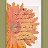 Printable DIY Invitations Kit - Premium 100% Recycled Orange Gerbera Daisy with Mandarin Crystal Brad (10 count)