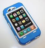 Case for Iphone 3G, 3GS - Blue Silicone Over White Hard Case