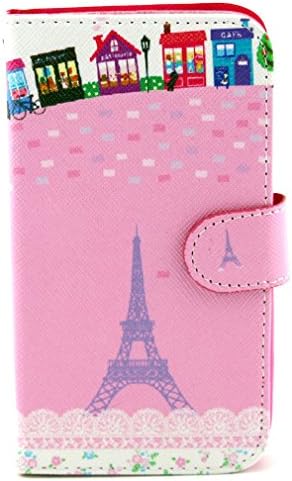 PpIiNnKk Cute Eiffel Tower Design Wallet Magnetic Style PU Leather **NEW** [Stand Feature] Flip Case Shell Cover for Samsung Galaxy S5 SV