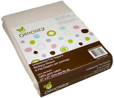 OsoCozy Flat Cloth Diapers - Unbleached One Size
