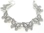 Wide Butterfly Faux Marcasite Look Magnetic Bracelet of Linked Butterflies