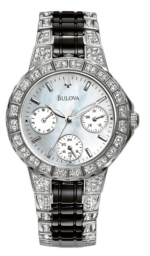 Bulova Womens 98N000 Crystal Day-Date Watch