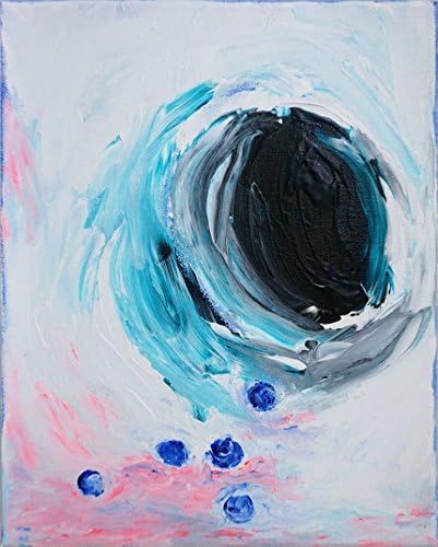 Black Haze and Blueberry Soot, Original Acrylic Abstract Painting on Canvas, 8"x10"