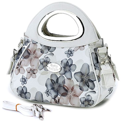 BEGONIA Floral Painting Top Handle Bowler Satchel Handbag Purse Convertible Shoulder Bag