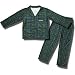 Calvin Klein Green/Navy Plaid Flannel Coat Style Pajamas for Children