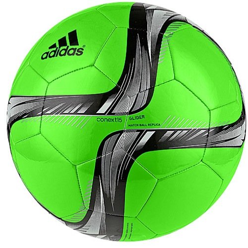 adidas Performance Conext15 Glider Soccer Ball, Solar Green/Black/White, Size 5