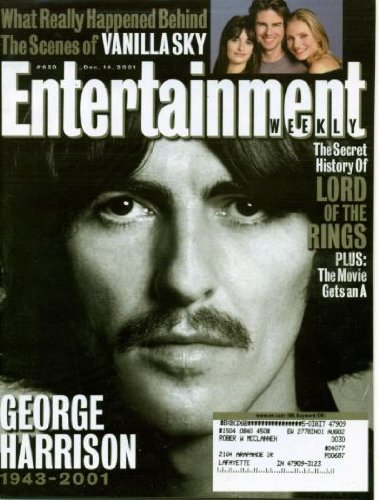 Entertainment Weekly December 14, 2001 George Harrison Memorial, Lord of the Rings, Tom Cruise/Vanilla Sky
