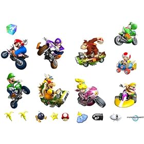  Mario Kart Wii Removable Wall Decorations Child