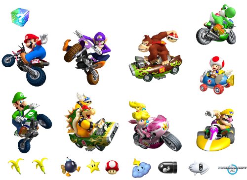 mario kart wii removable wall decorations child cheap price