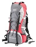Gelert Core Rucksack - Flame Red/Grey/Rock, 65+10lt