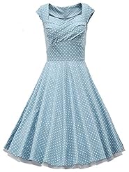 Cotton/Spandex Cocktail Vintage Floral Print Full-Skirt Flared-Skirt Evening Dress/Prom Dress/Wedding Party Dress 