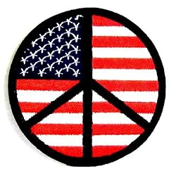 Peace~ Peace Sign~ Peace Sign Patch~ American Flag~#10~ Approx 3"