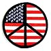 Peace~ Peace Sign~ Peace Sign Patch~ American Flag~#10~ Approx 3