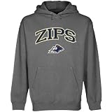 NCAA Akron Zips Gunmetal Logo Arch Applique Midweight Pullover Hoody