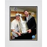 Photo File Pittsburgh Penguins Sidney Crosby and Mario Lemieux with Stanley Cup 8x10 Matted Photo