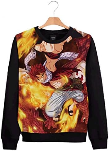 Fairy Tail Direct Print Long Sleeves Sweatshirt (L, Natsu)