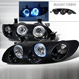 1993-1997 Mazda Mx6 Halo Projector Headlight Black Paintable Housing by Instyleparts