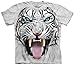 The Mountain Men's Big Face Tribal with Tiger T-Shirt, Gray, Large