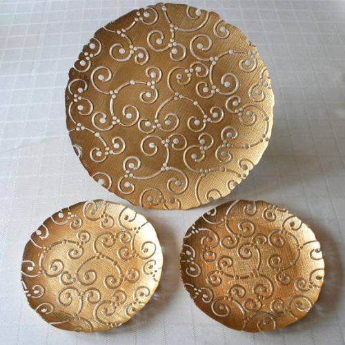 Gold Cake Stand Serving Set - 50th Wedding Anniversary Gift Gold Cake Stand Serving Set - 50th Wedding Anniversary Gift
