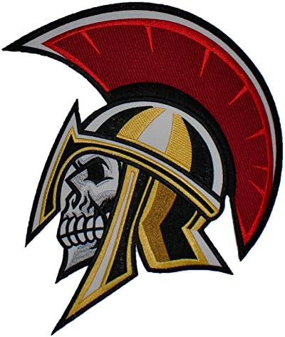 10" Spartan Skull Warrior Greek Helmet Motorcycle Biker Back Patch XL