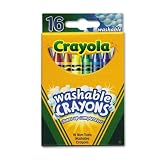 Regular Size Washable Crayons, 16-Color Pack