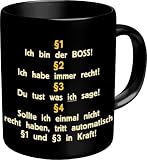 Fun Kaffeetasse mit Spruch Ich bin der Boss!