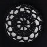 Black Cartwheel Crocheted Hair Bun Cover- LARGE