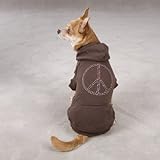 Pet Pals ZM079 16 25 Casual Canine Peace Sign Hoodie Med Brown