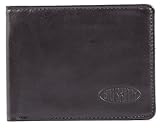 Big Skinny Men's Slimline Leather Bi-Fold Wallet, Black