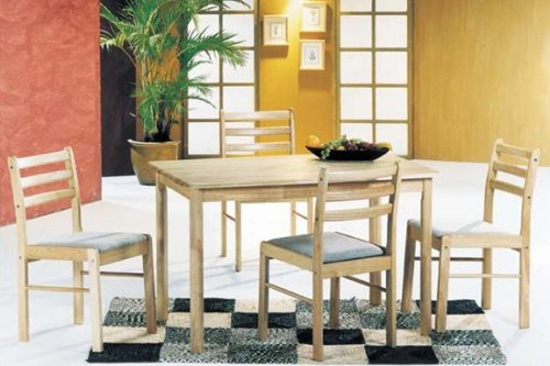 Natural Finish 5pc Dinette (table/side Chair)