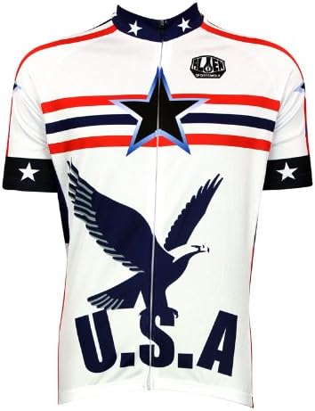 Generic Men's USA Eagle Outdoor Sports Bike Cycling Short Sleeve Jersey XL White