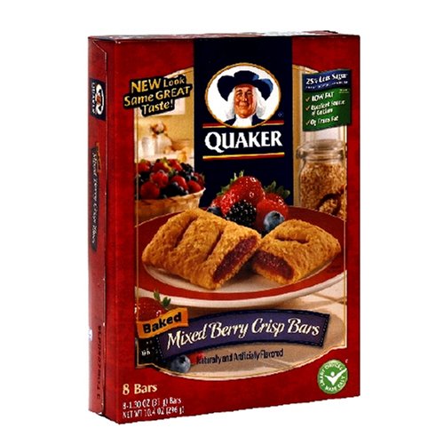 Quaker Baked Mixed Berry Crisp Bars, 8-Count Bars (Pack of 12) by Quaker