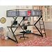 Contemporary Black Finish Metal Full Size Loft Bed & Workstation