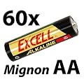 Excell LR6-6B AA-Cell Alkali Marken Batterien (Mignon-Zellen), 60 St�ck