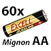 Excell LR6-6B AA-Cell Alkali Marken Batterien (Mignon-Zellen), 60 St�ck