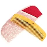 つげ櫛 解櫛4寸 国産さつまつげ ケース付 (ピンク)