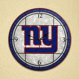 New York Giants 12in Glass Wall Clock