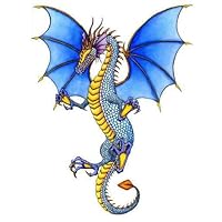 Blauer Drache - 52'H x 40'W - Peel and Stick Wall Decal by Wallmonkeys