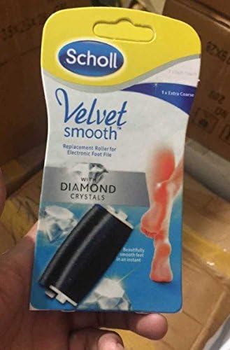 Scholl Rollers Refill Heads with Diamond Crystals Compatible with Pedi Perfect Foot Files Electronic Pedicure and Scholl Velvet Smooth Express Pedi (2 pack).