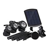 ノーブランド品3カラー 25V 1.5W 1800MAソーラースポットライト 防雨　防水 防塵ガーデンライト 太陽光 ソーラーパネル3色点灯 屋外用