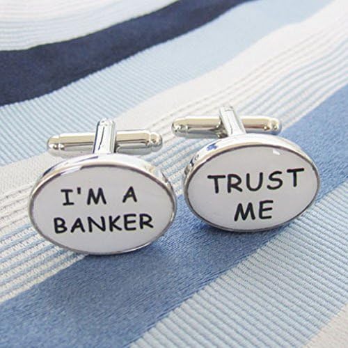 New Fashion Magic Necklace Designs I'M A BANKER TRUST ME Cufflink 1 Pair Retail Promotion