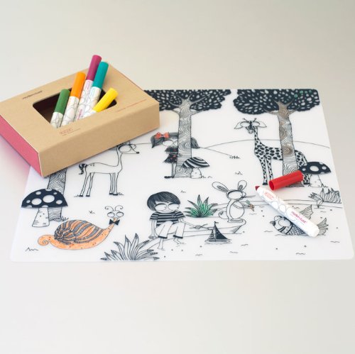 Modern-twist Kids Gift/Storage Box: Day at the Pond + 6 Markers