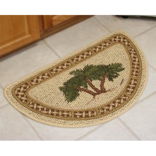 Palm Tree Rattan Kitchen Rug Slice laundry room door mat