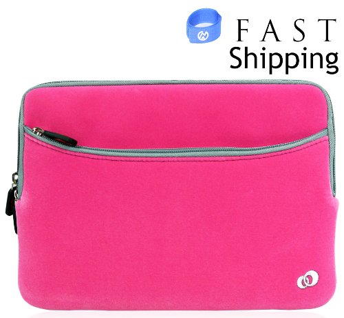 Sony 10.1 inch netbook Sony VAIO VPC-W111XX Pink Microfiber Sleeve with Fa Pocket