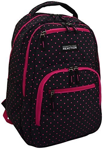 Kenneth Cole Reaction Contour-Shaped Laptop Backpack (Black With Pink Polka Dots) Kenneth Cole Reaction Contour-Shaped Laptop Backpack (Black With Pink Polka Dots)