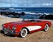 1960 Red Chevy Corvette Convertible Art Poster Print - 20