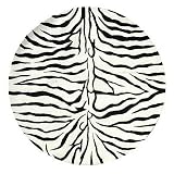 Zebra Striped Hand-Tufted 100% Wool Round Rug, 8 ft round