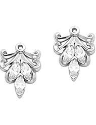 Pair of 14K White Gold Diamond Earring Jackets - 0.30 Ct. -- LIFETIME WARRANTY