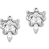 Platinum Diamond Earring Jackets - 0.90 Ct.