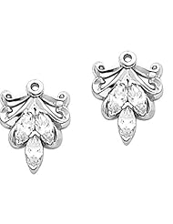 Pair of 18K White Gold Diamond Earring Jackets - 0.30 Ct. -- LIFETIME WARRANTY